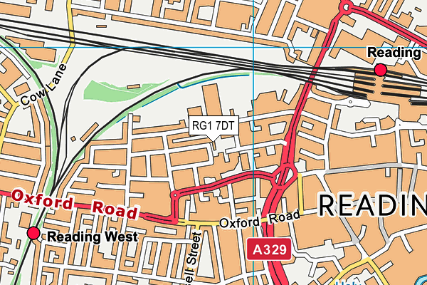 RG1 7DT map - OS VectorMap District (Ordnance Survey)