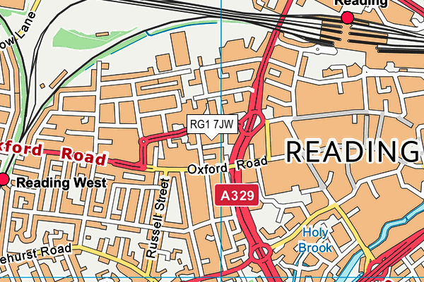 RG1 7JW map - OS VectorMap District (Ordnance Survey)