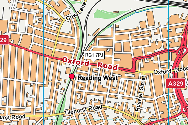 Oxford Road Community School map (RG1 7PJ) - OS VectorMap District (Ordnance Survey)