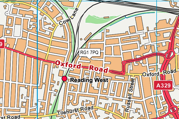 RG1 7PQ map - OS VectorMap District (Ordnance Survey)