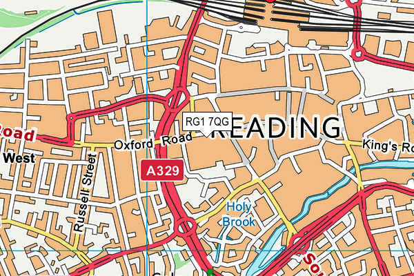RG1 7QG map - OS VectorMap District (Ordnance Survey)