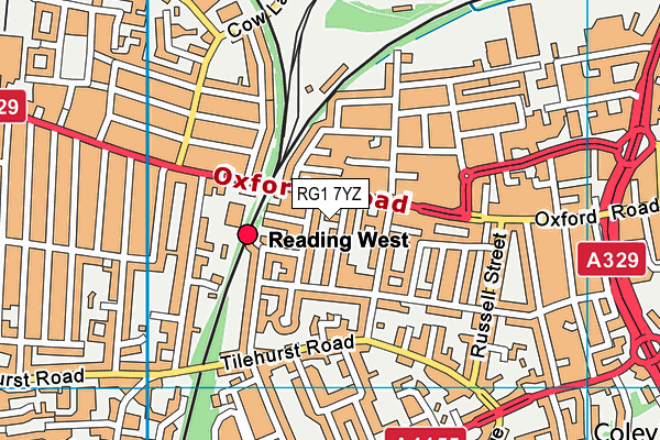 RG1 7YZ map - OS VectorMap District (Ordnance Survey)