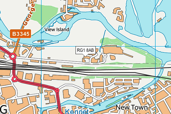 RG1 8AB map - OS VectorMap District (Ordnance Survey)
