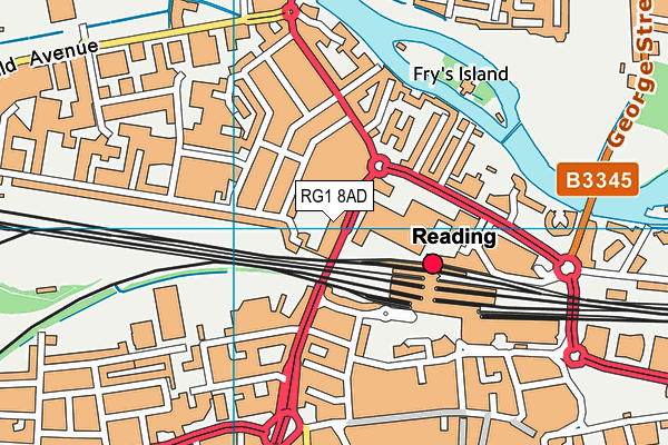 Puregym (Reading Caversham Road) map (RG1 8AD) - OS VectorMap District (Ordnance Survey)