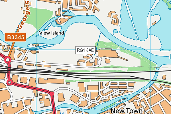 RG1 8AE map - OS VectorMap District (Ordnance Survey)