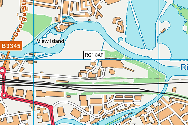 RG1 8AF map - OS VectorMap District (Ordnance Survey)