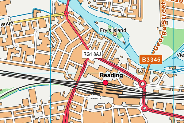 RG1 8AJ map - OS VectorMap District (Ordnance Survey)