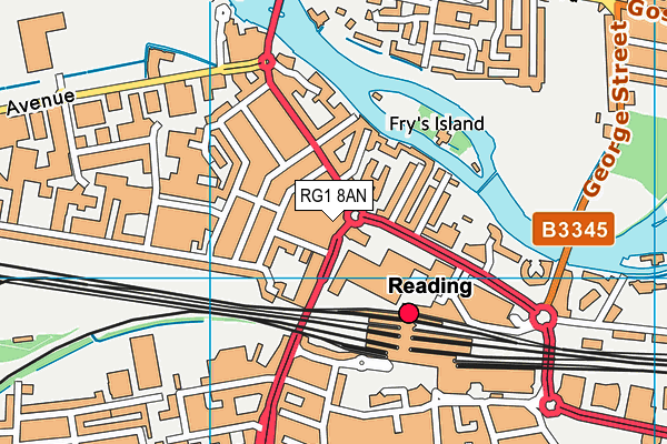 RG1 8AN map - OS VectorMap District (Ordnance Survey)
