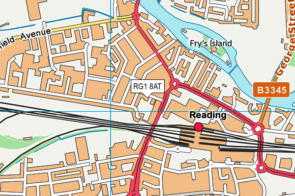 RG1 8AT map - OS VectorMap District (Ordnance Survey)