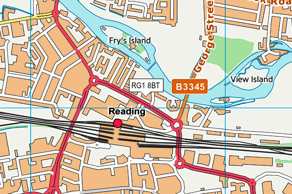 RG1 8BT map - OS VectorMap District (Ordnance Survey)