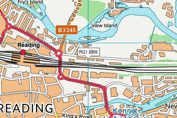 RG1 8BW map - OS VectorMap District (Ordnance Survey)