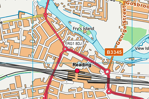 RG1 8DJ map - OS VectorMap District (Ordnance Survey)
