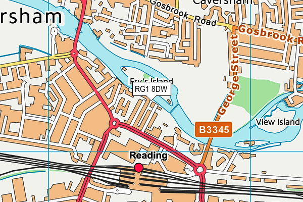 RG1 8DW map - OS VectorMap District (Ordnance Survey)