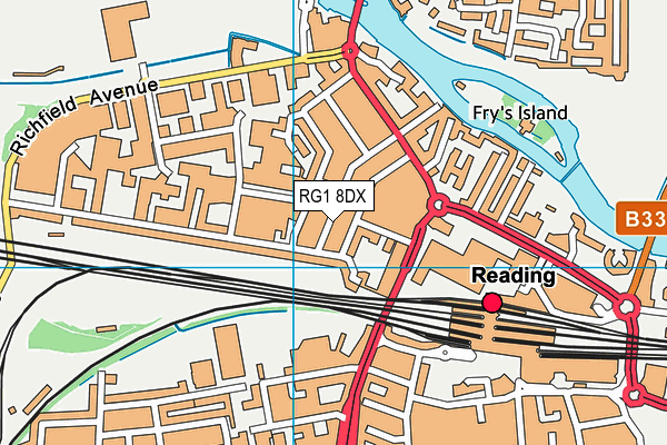 RG1 8DX map - OS VectorMap District (Ordnance Survey)