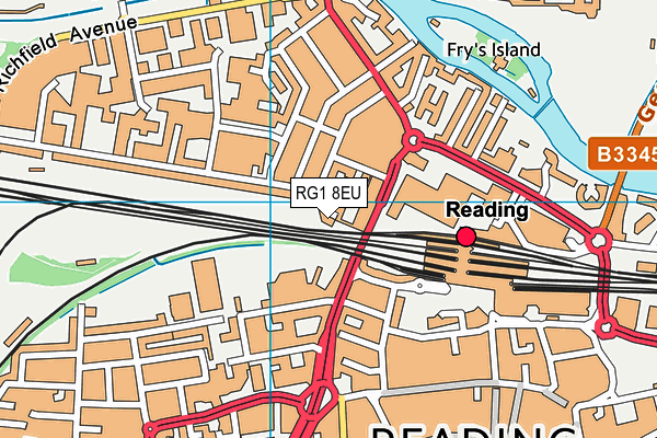RG1 8EU map - OS VectorMap District (Ordnance Survey)