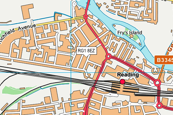 RG1 8EZ map - OS VectorMap District (Ordnance Survey)