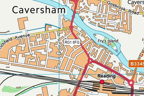 RG1 8FG map - OS VectorMap District (Ordnance Survey)