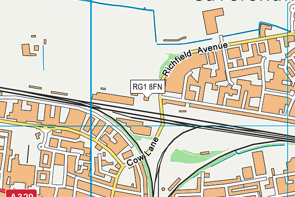 RG1 8FN map - OS VectorMap District (Ordnance Survey)