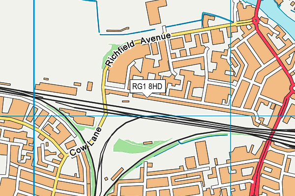 RG1 8HD map - OS VectorMap District (Ordnance Survey)