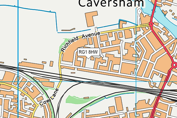 RG1 8HW map - OS VectorMap District (Ordnance Survey)