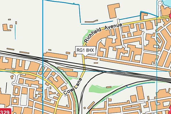RG1 8HX map - OS VectorMap District (Ordnance Survey)