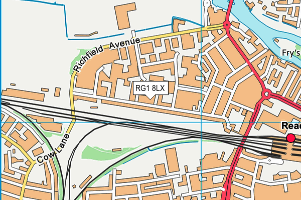 RG1 8LX map - OS VectorMap District (Ordnance Survey)