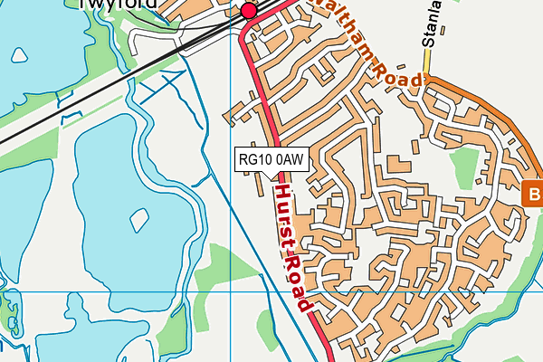RG10 0AW map - OS VectorMap District (Ordnance Survey)