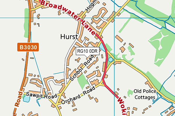 St Nicholas Church of England Primary, Hurst map (RG10 0DR) - OS VectorMap District (Ordnance Survey)