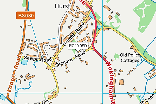 RG10 0SD map - OS VectorMap District (Ordnance Survey)