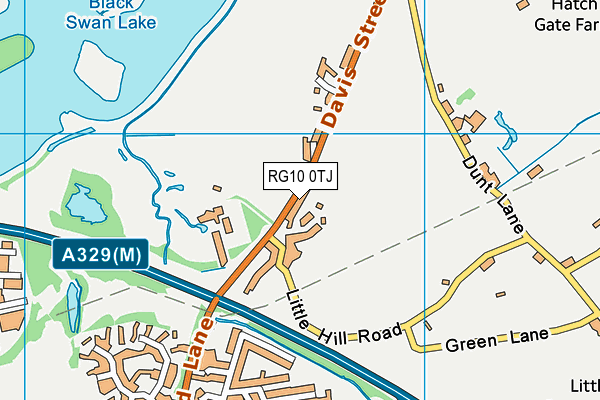 Davis Street Playing Field (Closed) map (RG10 0TJ) - OS VectorMap District (Ordnance Survey)