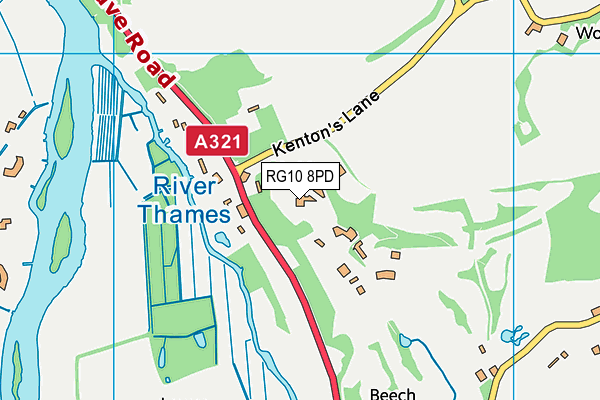 RG10 8PD map - OS VectorMap District (Ordnance Survey)