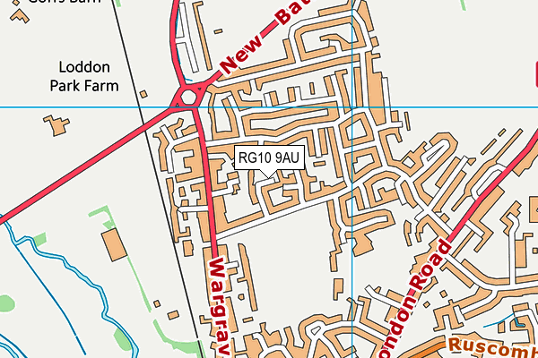RG10 9AU map - OS VectorMap District (Ordnance Survey)