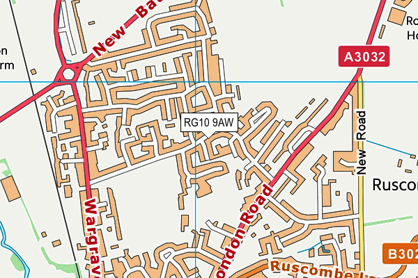 RG10 9AW map - OS VectorMap District (Ordnance Survey)