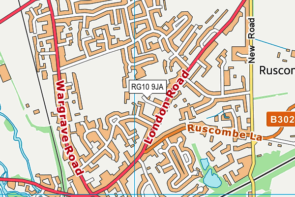 King George V Recreation Ground (Twyford) map (RG10 9JA) - OS VectorMap District (Ordnance Survey)