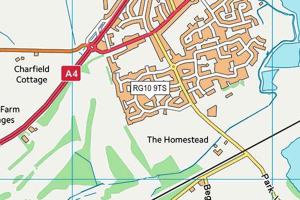 Charvil Village Hall map (RG10 9TS) - OS VectorMap District (Ordnance Survey)