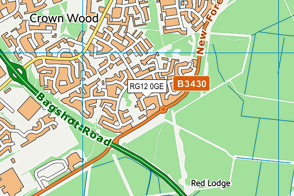 RG12 0GE map - OS VectorMap District (Ordnance Survey)