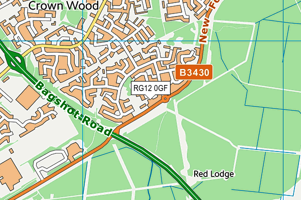 RG12 0GF map - OS VectorMap District (Ordnance Survey)