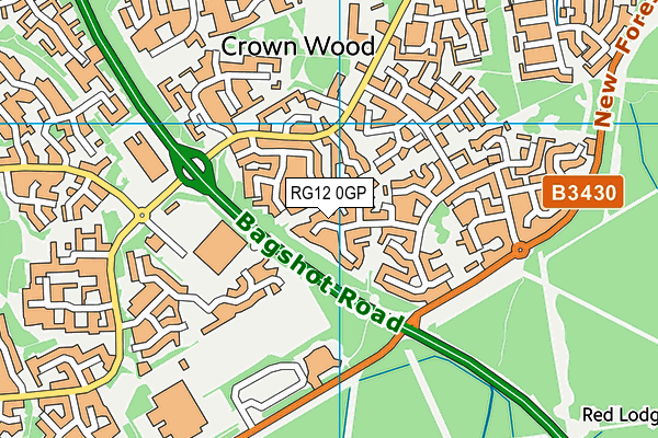 RG12 0GP map - OS VectorMap District (Ordnance Survey)