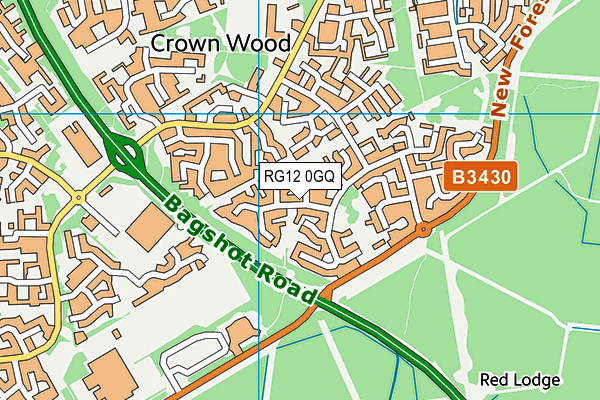 RG12 0GQ map - OS VectorMap District (Ordnance Survey)