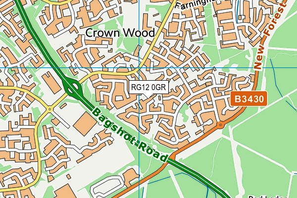 RG12 0GR map - OS VectorMap District (Ordnance Survey)