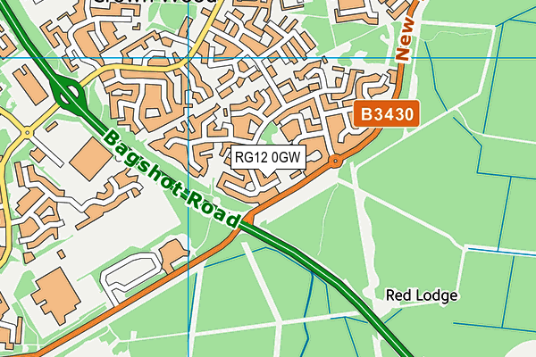 RG12 0GW map - OS VectorMap District (Ordnance Survey)