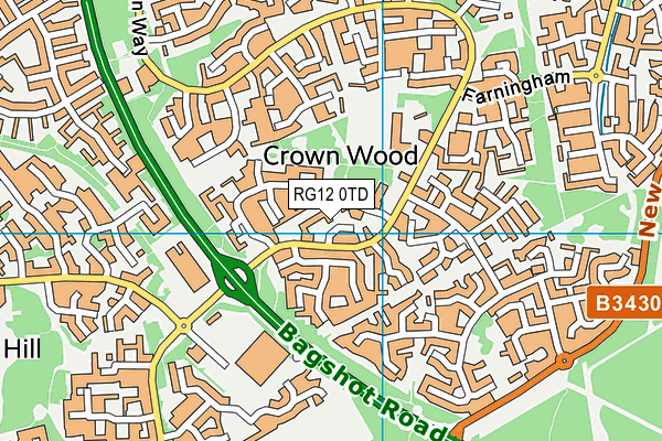 RG12 0TD map - OS VectorMap District (Ordnance Survey)