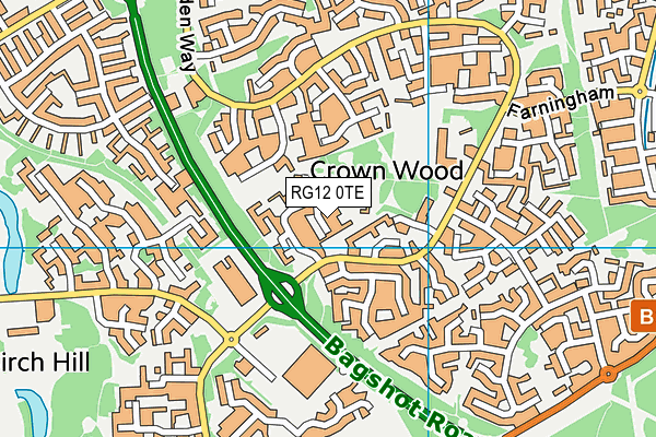 RG12 0TE map - OS VectorMap District (Ordnance Survey)