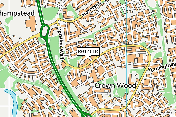 RG12 0TR map - OS VectorMap District (Ordnance Survey)