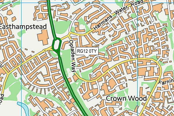 RG12 0TY map - OS VectorMap District (Ordnance Survey)