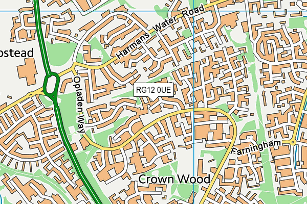 RG12 0UE map - OS VectorMap District (Ordnance Survey)