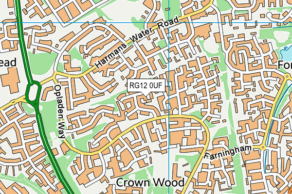 RG12 0UF map - OS VectorMap District (Ordnance Survey)