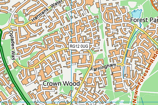 RG12 0UG map - OS VectorMap District (Ordnance Survey)