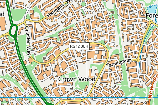 RG12 0UH map - OS VectorMap District (Ordnance Survey)