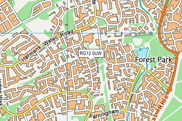 RG12 0UW map - OS VectorMap District (Ordnance Survey)